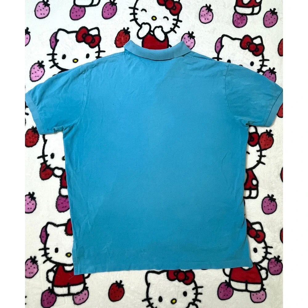 2000s indie skater blue polo tee